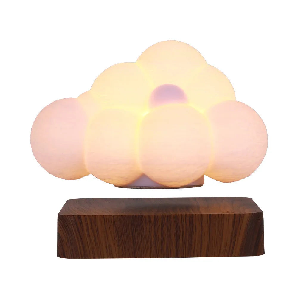 Magnetic levitation cloud lamp with 3D printed floating cloud and touch sensor base