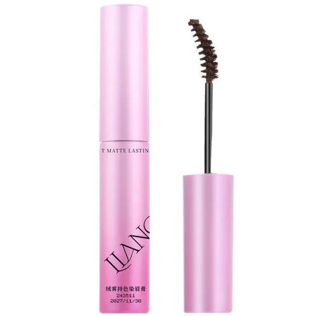 Long-lasting velvet fog eyebrow cream in 4.5g container with four colour options