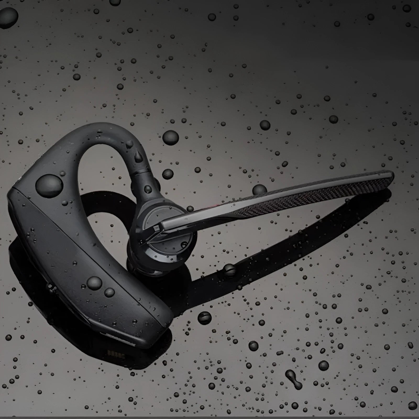 Black over-ear Bluetooth sports headphones with a large battery and call function displayed.
