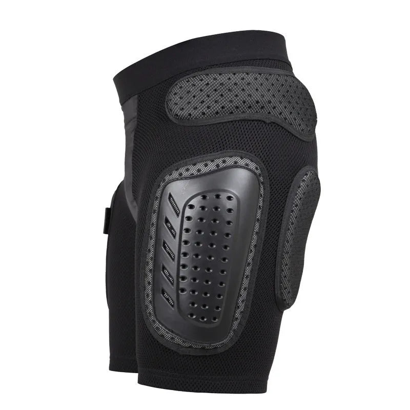 Black cycling hip pad protective pants showing hip padding design