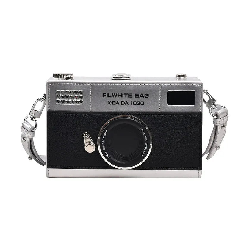 Soft PU mini crossbody camera bag in a horizontal square design with an adjustable strap