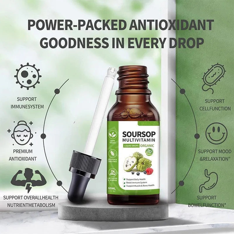 60ml bottle of Annona Prickly Fruit flavour edible lychee drops with care drops unit