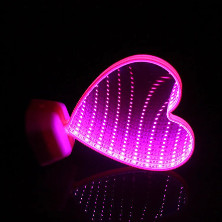 LED double-sided love tunnel light with rose red illumination measuring 16cm wide by 7cm deep by 19cm tall