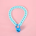 Macaron candy coloured plastic pet collar for cats, dogs, and rabbits in chain blue, pink, and mixed colours.
