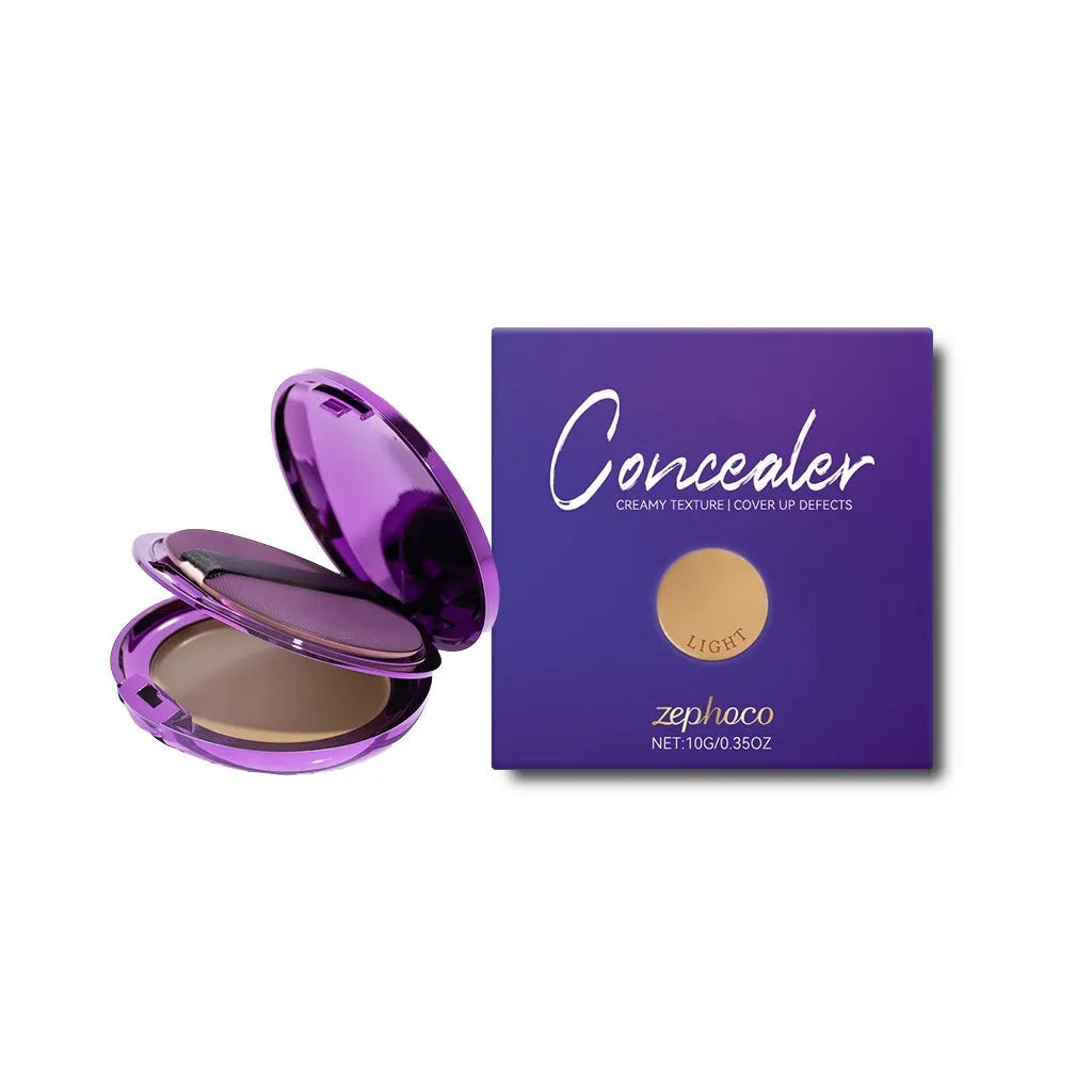 Efficient concealer plate with water and sweet almond oil formula in three shade options