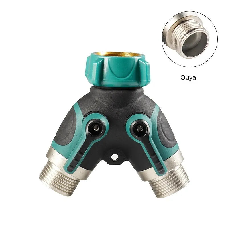Garden zinc alloy ball valve diverter with 6 hose connection points for irrigation control