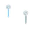 Round handle pet pass-through comb with stainless steel needles and self-cleaning button in pink colour