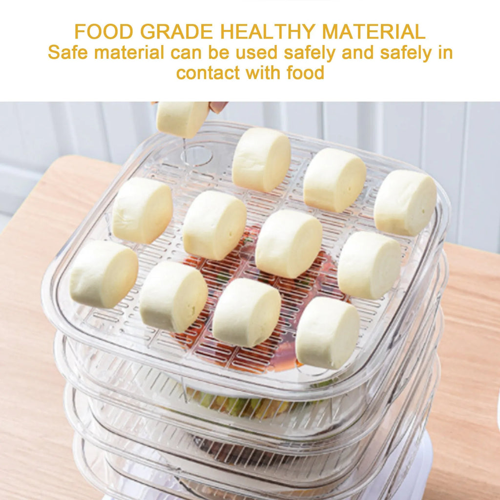 Multi-layer transparent plastic dish cover with temperature display in white colour