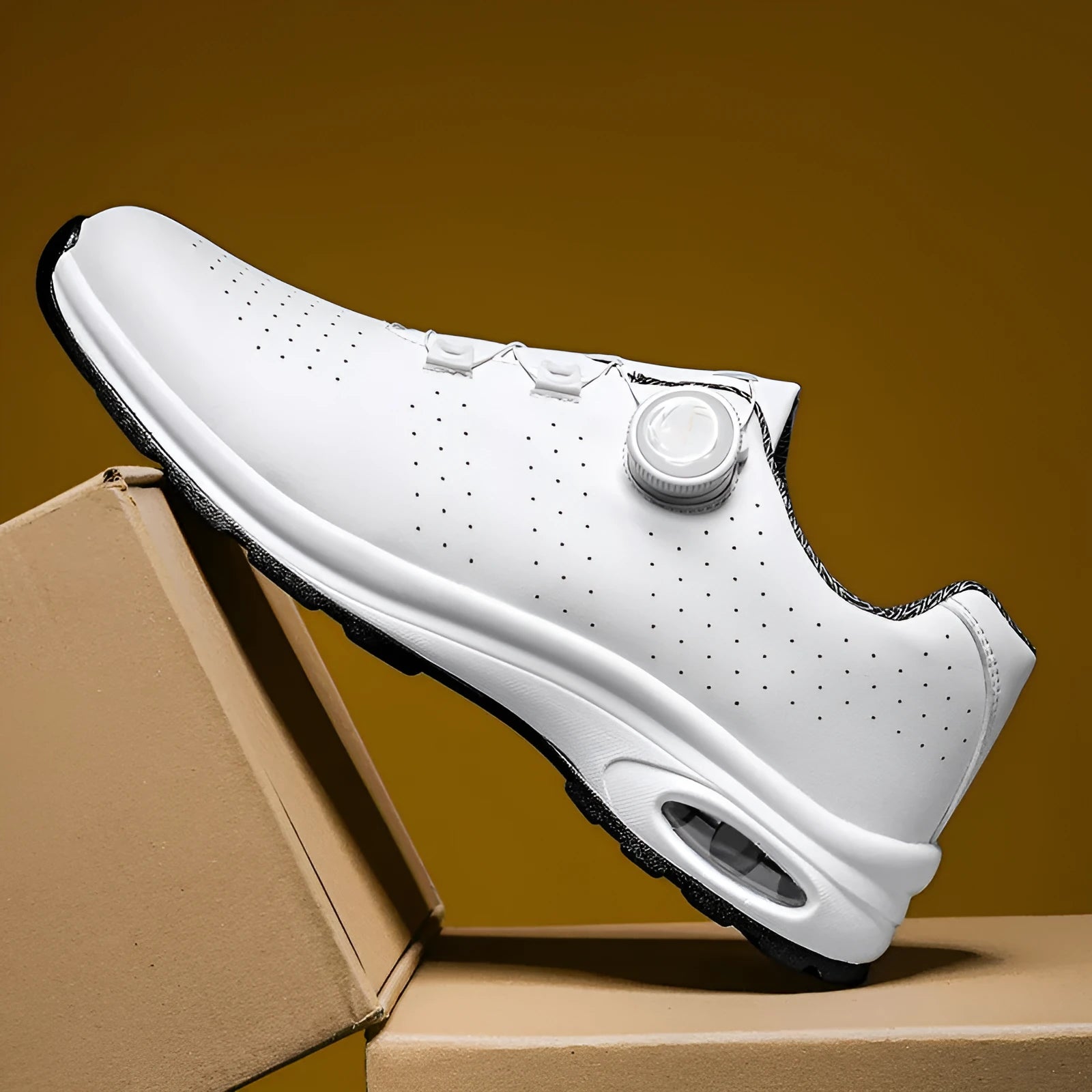 Black and white low-top mesh casual tennis shoes with cross shoulder straps and a flat sole.