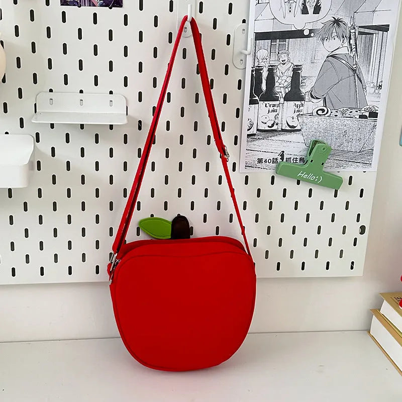 Creative fruit underarm backpack in green with pendant, waterproof nylon, for women outdoor sports