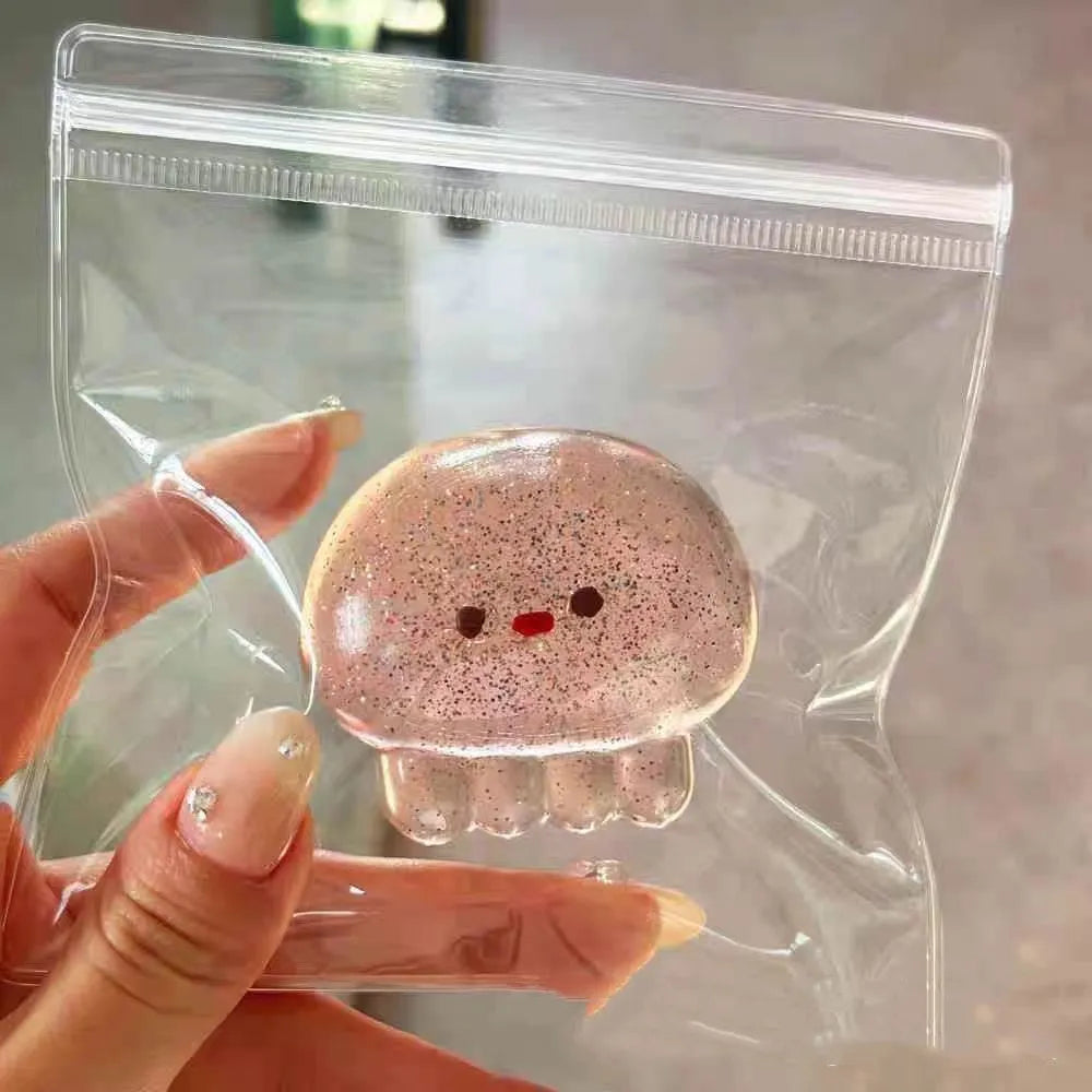 Crystal bubble ball pinch decompression TPR stress relief squeeze toy in transparent colour