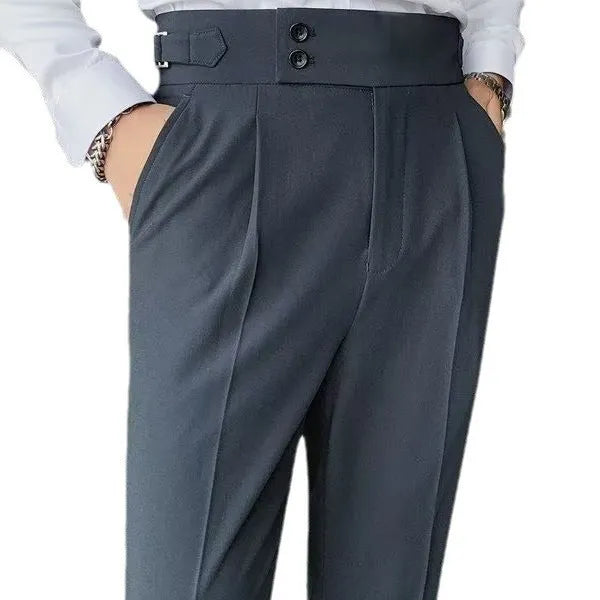 Retro high waist straight leg trousers in black, brown, grey or white colours