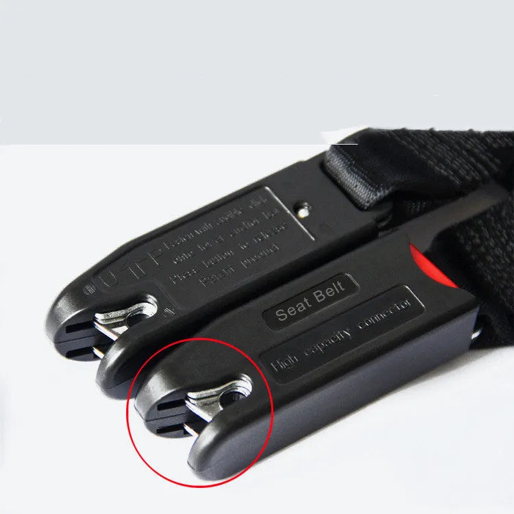 Isofix soft connection belt black steel fastener polyester belt for car child safety seat two-point fixing