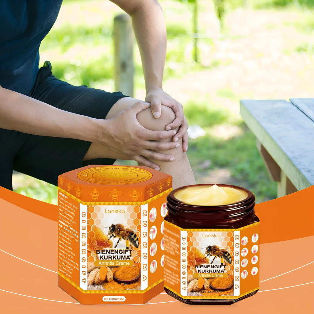 30g tube of turmeric joint soothing cream with bee venom, ginger and arnica extracts