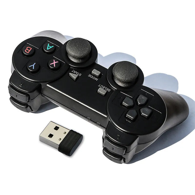 Classic Black 2.4G wireless gamepad with USB receiver for Android TV, PC, and PS3
