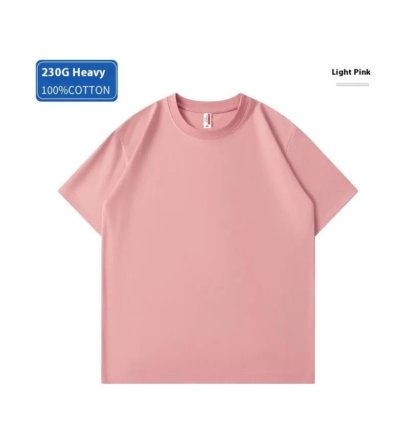 A heavy cotton loose-fit T-shirt for youth in a solid colour, shown in short sleeve pullover style.