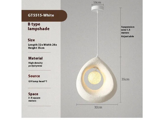 Modern retro bar chandelier pendant light with milky white 32x35cm lampshade