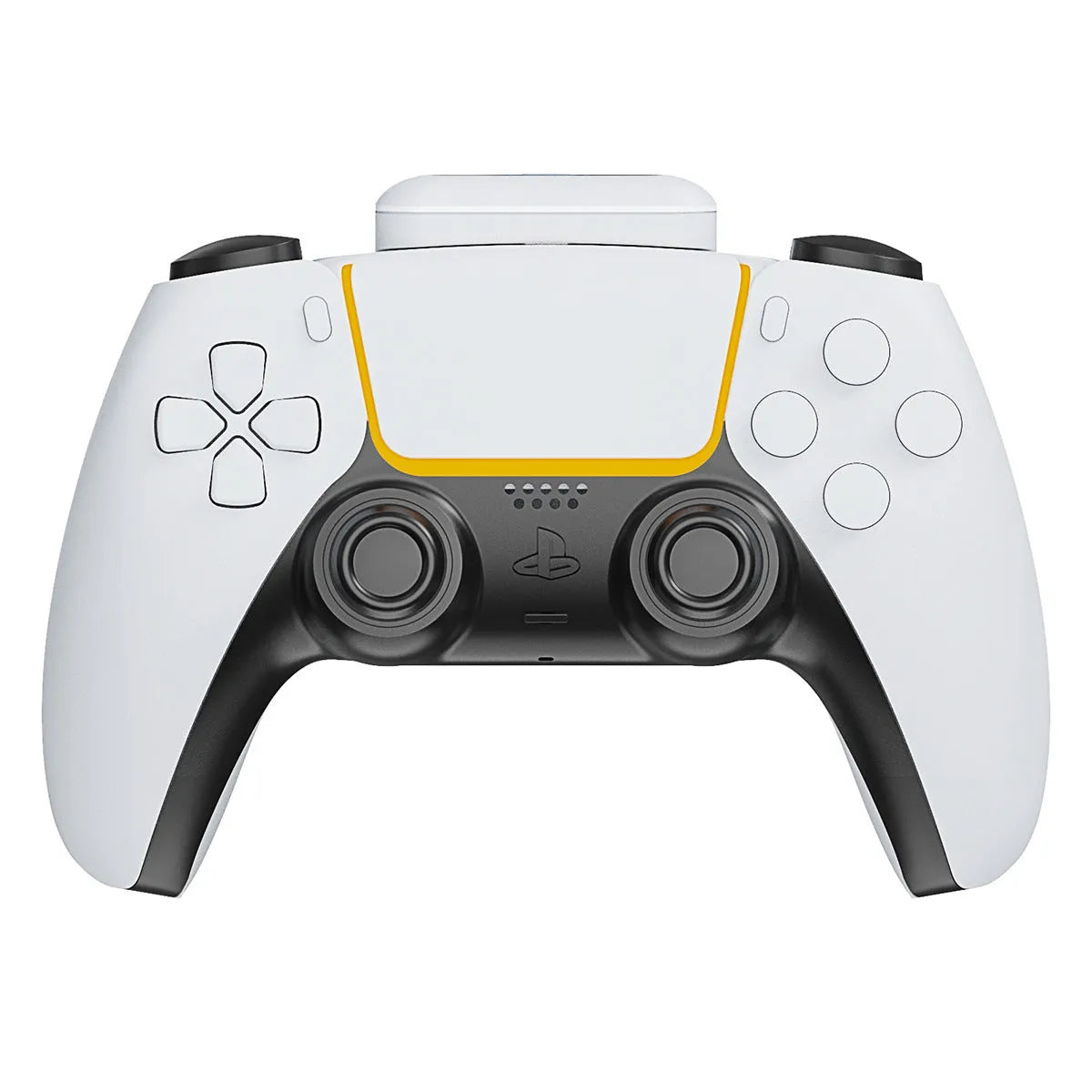 White PS5 controller back battery pack with LED display and outer hanging bag