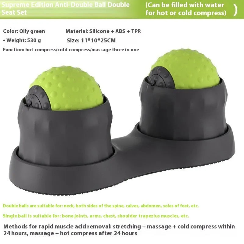 Oil fruit green and caramel mocha massage balls for cold hot compress therapy and muscle relaxation.