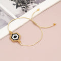 Hand-woven devil's eyes glass bead bracelet with blue eye detail in chic style for women