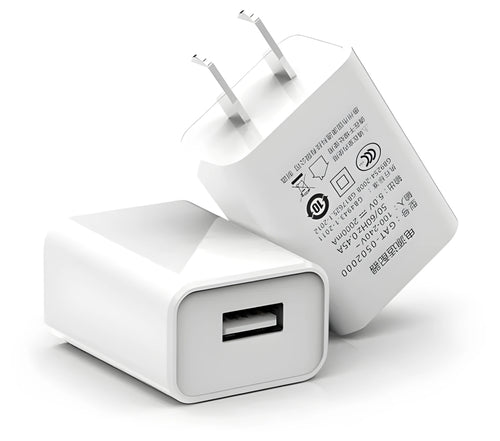 5V1A USB wall charger unit with UK plug and 2 metre Android charging cable