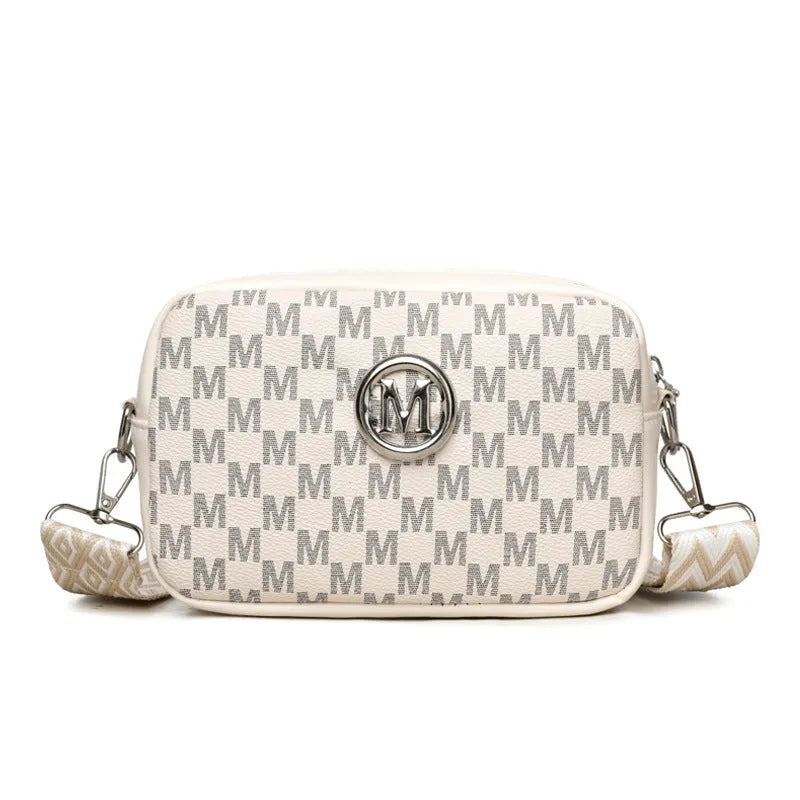 PU leather crossbody bag with three-dimensional pockets in black colour