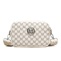PU leather crossbody bag with three-dimensional pockets in black colour