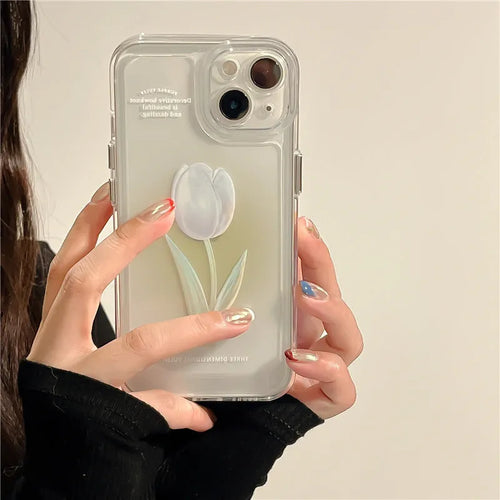 iPhone all-inclusive TPU protective case in gradient tulip colour showing edge-to-edge coverage design