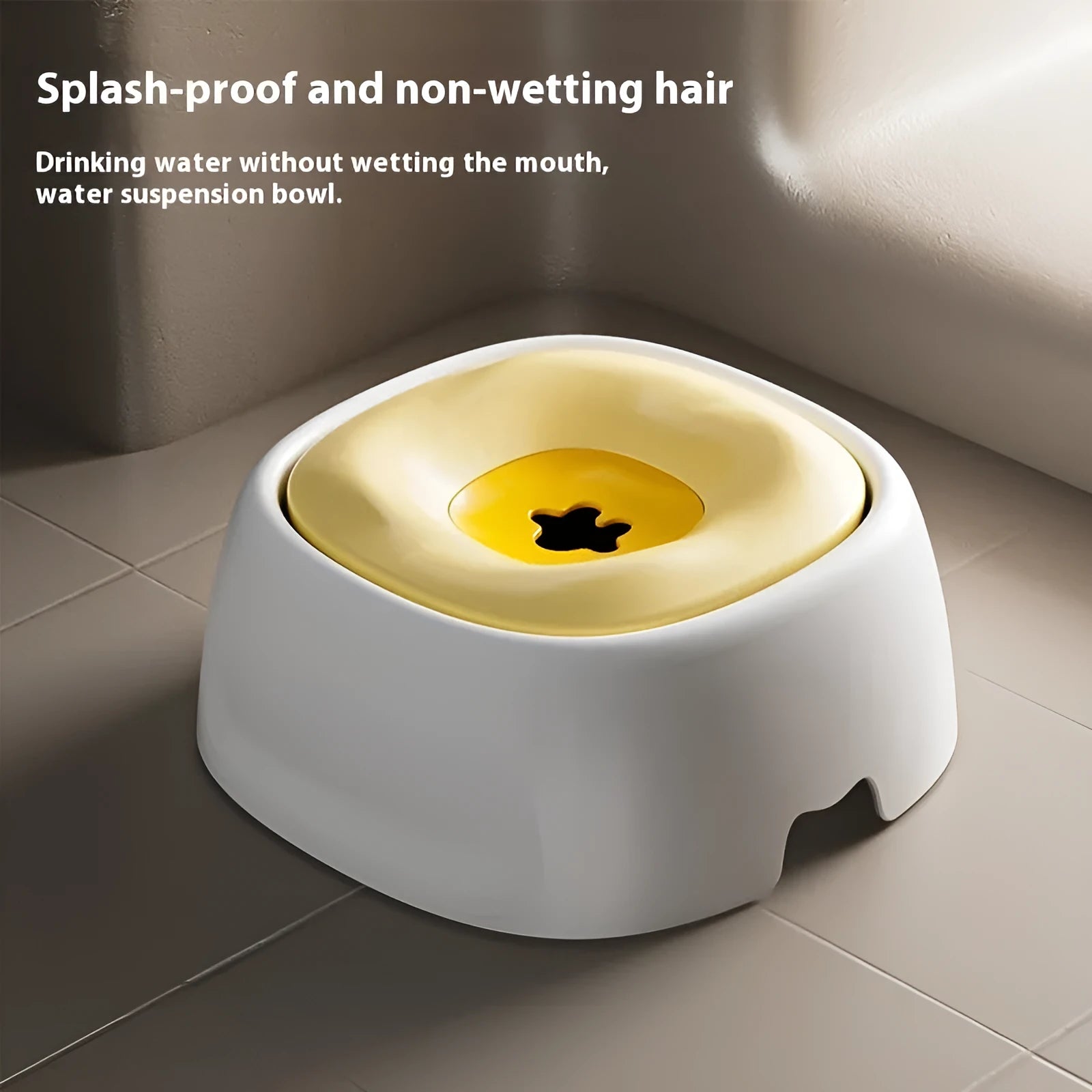 Anti-tumble dog keep dry mouth floating bowl in PP material with 1500ml capacity, shown in simple floating bowl colour