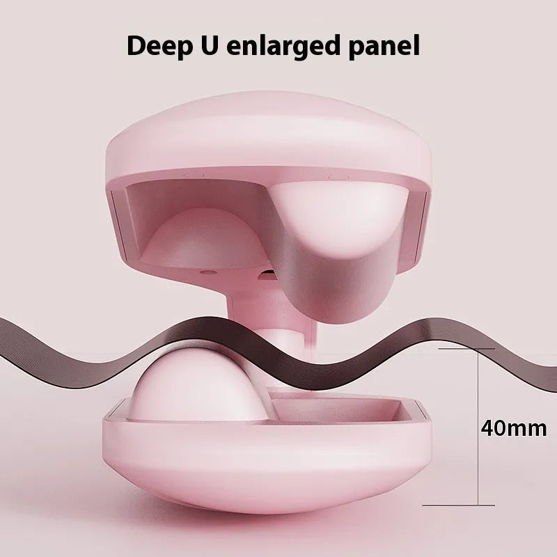 40mm large egg roll deep U LCD hair curler in light purple and pink with wired AC power