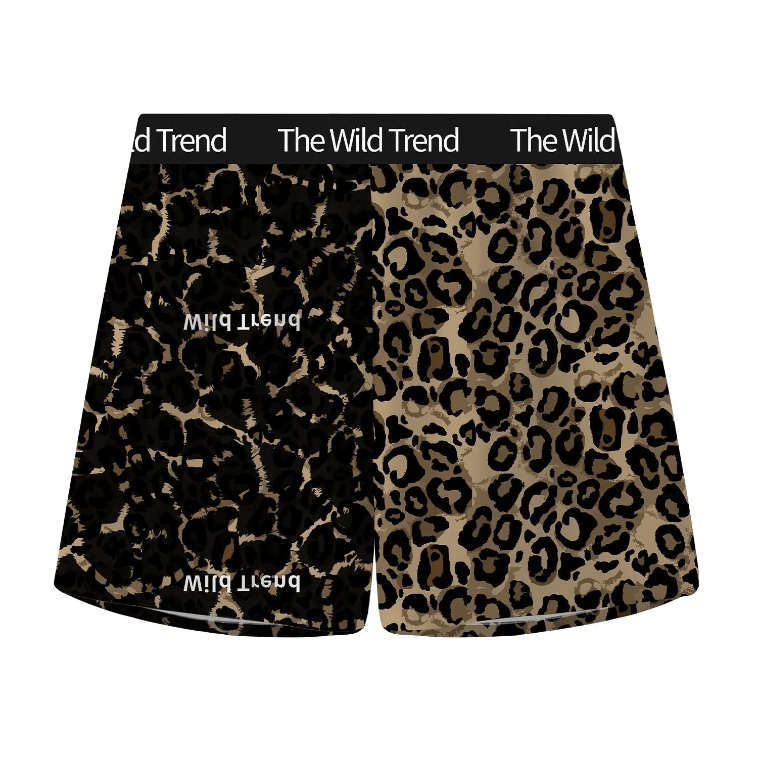 Men's leopard print casual shorts in ice silk fabric with quick-drying properties