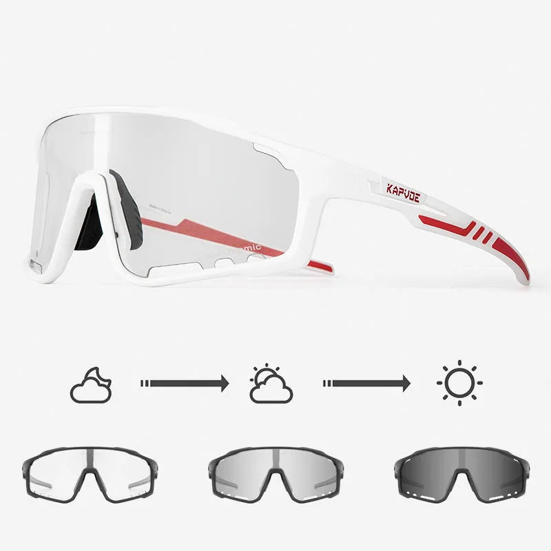 Photochromic cycling sports goggles with TR90 frame and semi-rimless design for outdoor sports