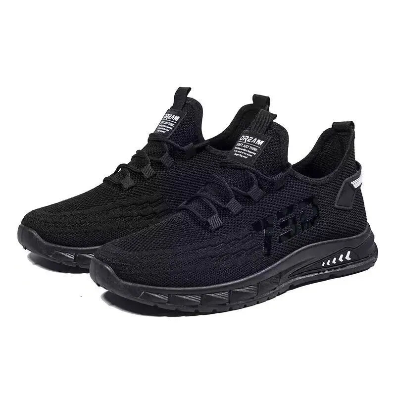 Low-top striped sneaker with mesh upper and flat plastic sole in grey colour