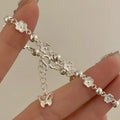 Women's alloy butterfly peach blossom bracelet with geometric rose motif and peach heart chain