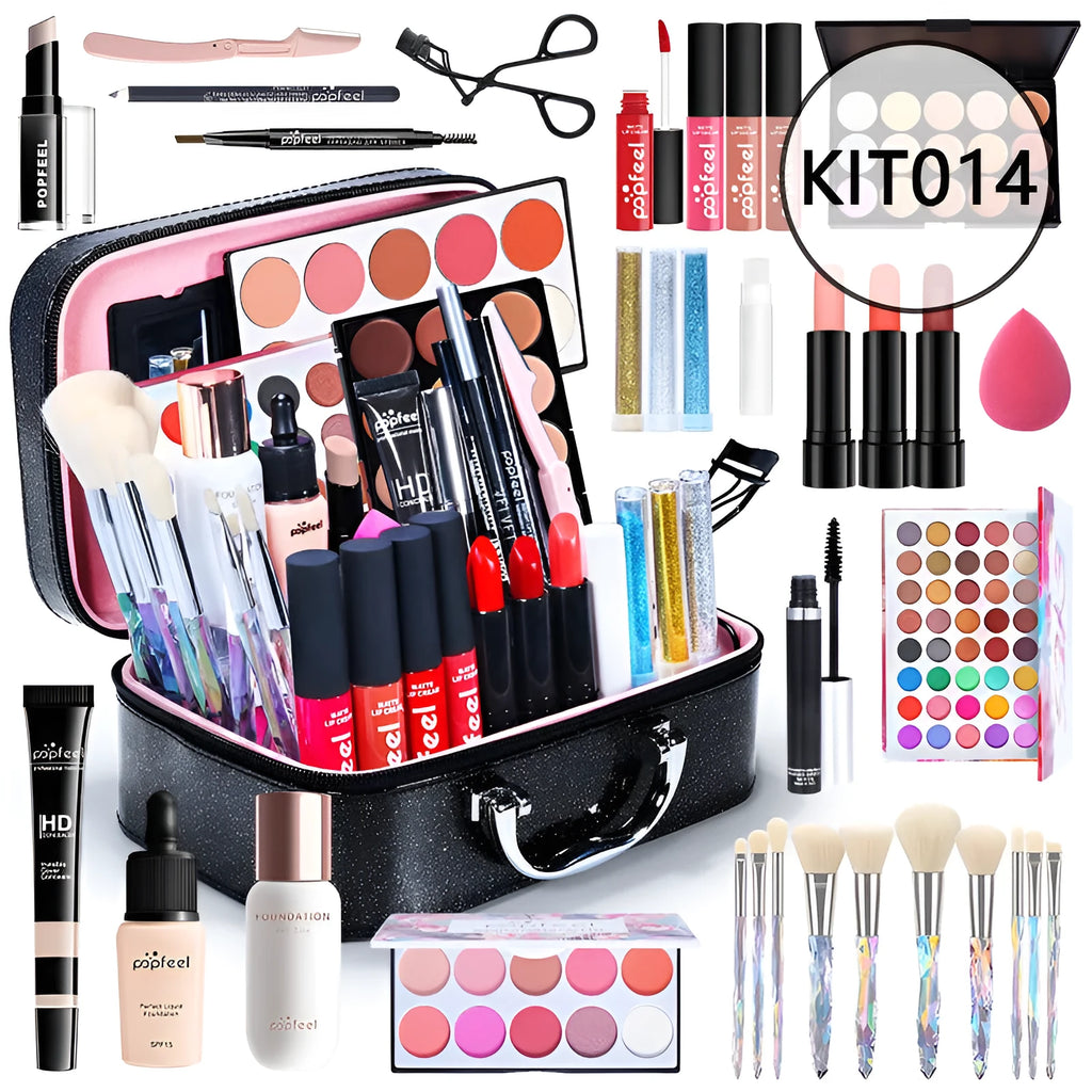 Beginner cosmetics makeup set KIT014 in a gift box with natural nude makeup products