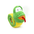 Plush velvet dog toy in transformable snail or stick shape with hidden treat holes.