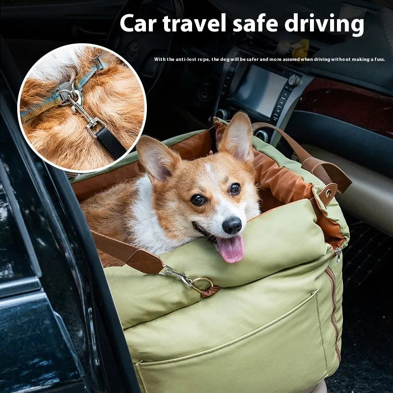 Portable cloth car kennel for cats measuring 55x50x45cm with removable washable cover