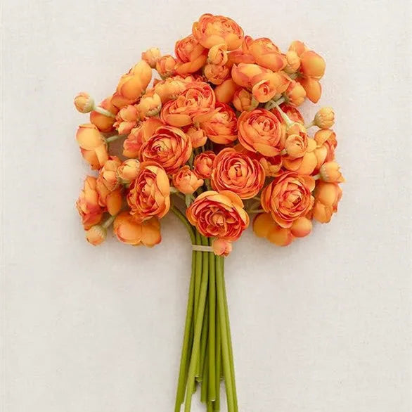 24-head silk tea rose camellia artificial flower plug in pink, 35cm tall, for wedding decoration