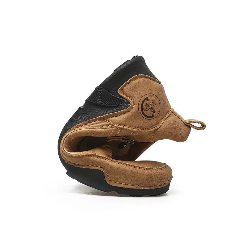 Men's casual ankle boots high top rubber sole lightweight shock absorption brown green black