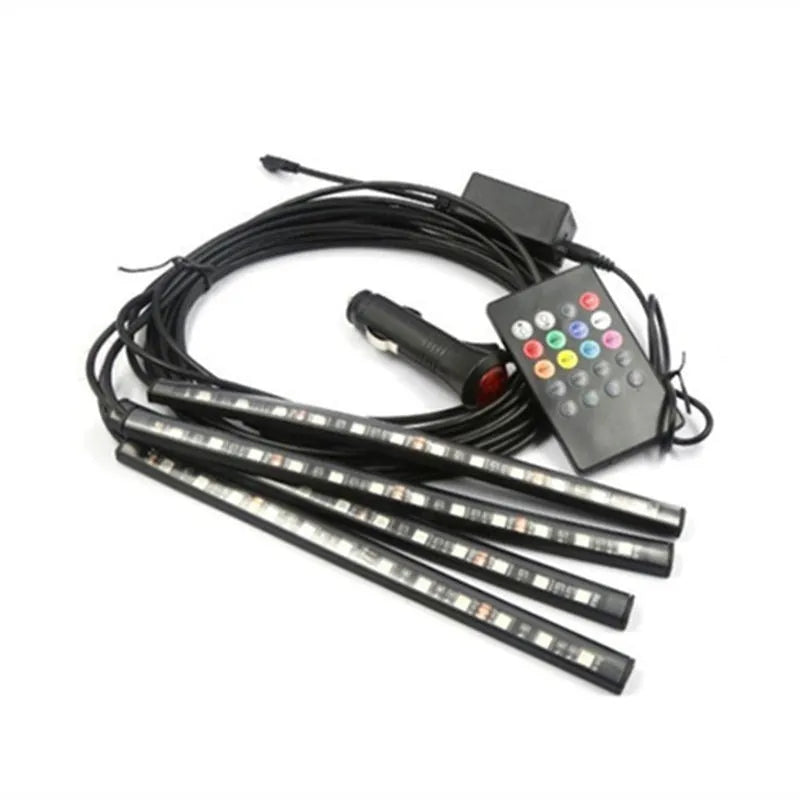 USB voice control music rhythm light for car interior atmosphere modification with 12V or 5V power options