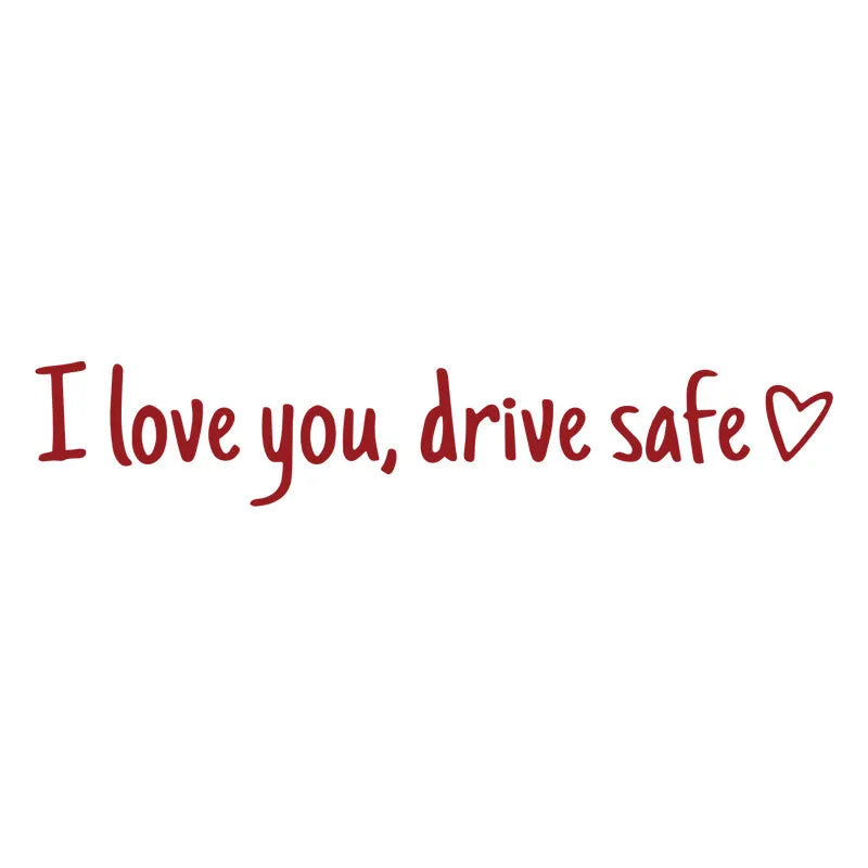 Safe driving waterproof vinyl bumper sticker with love pattern in silver colour on car rearview mirror