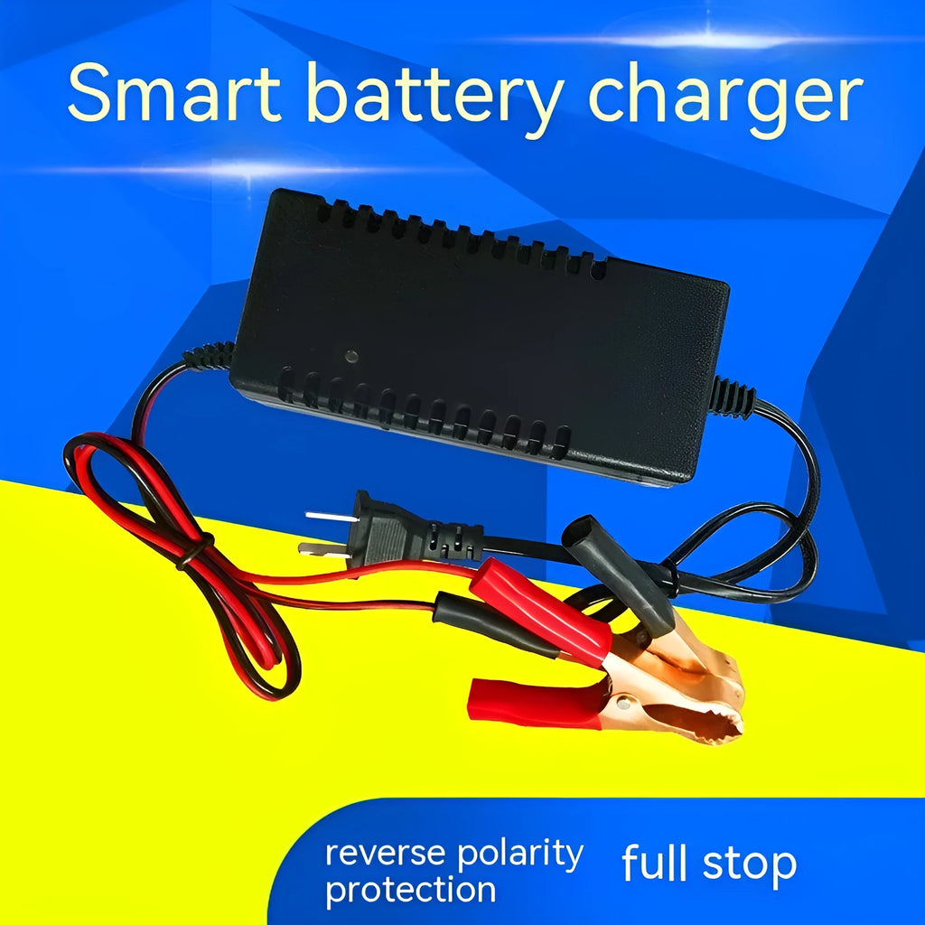 12V 3A battery charger for motorcycle, car, and electric vehicle lead acid batteries with dual-standard model options