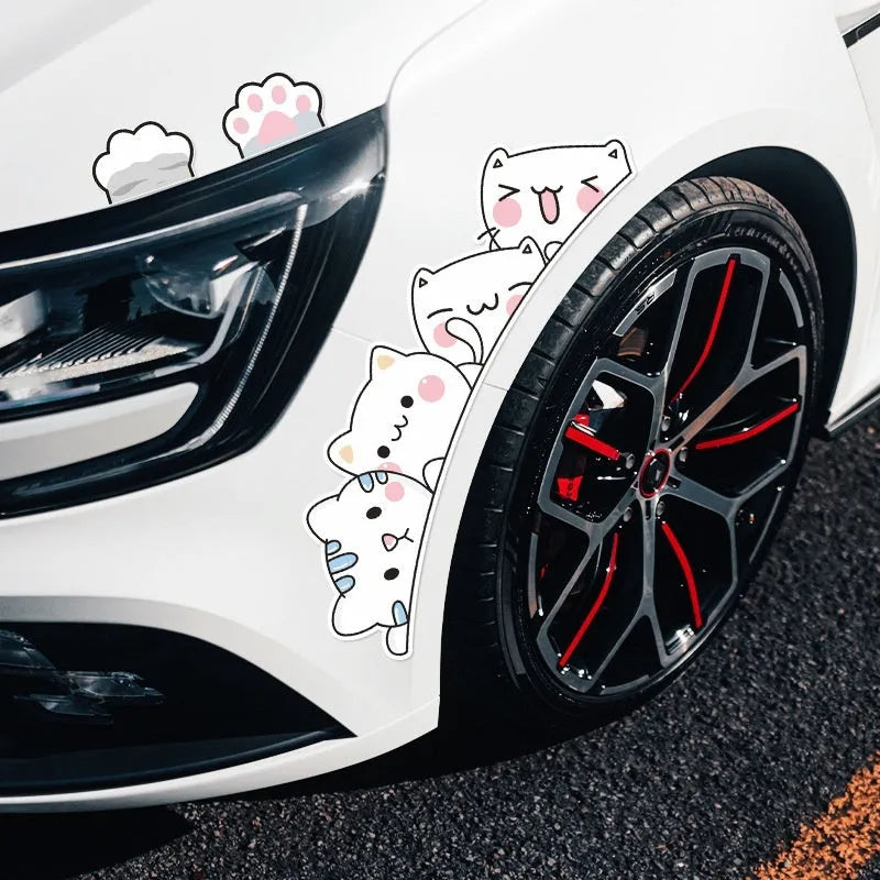 Car front bumper scratch blocking sticker with cartoon anime pattern in four colour options and three sizes