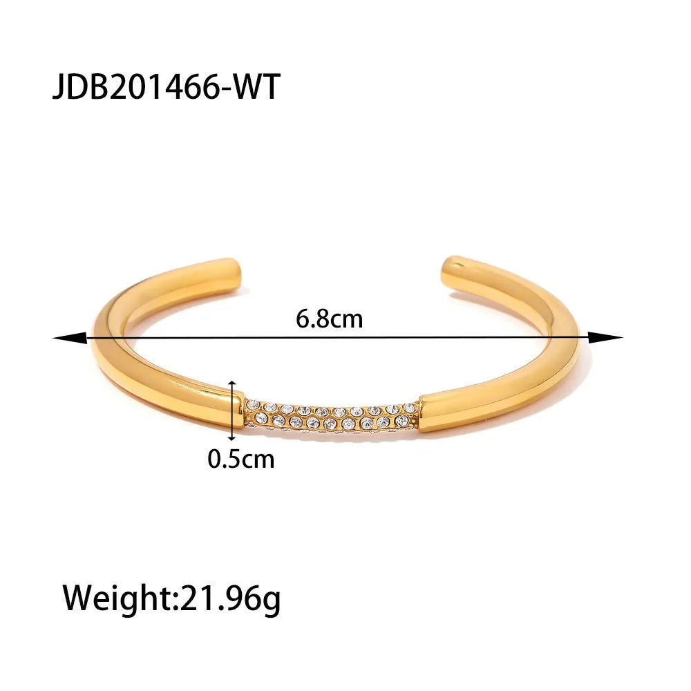 European and American stainless steel zircon bracelet electroplated colour JDB201271