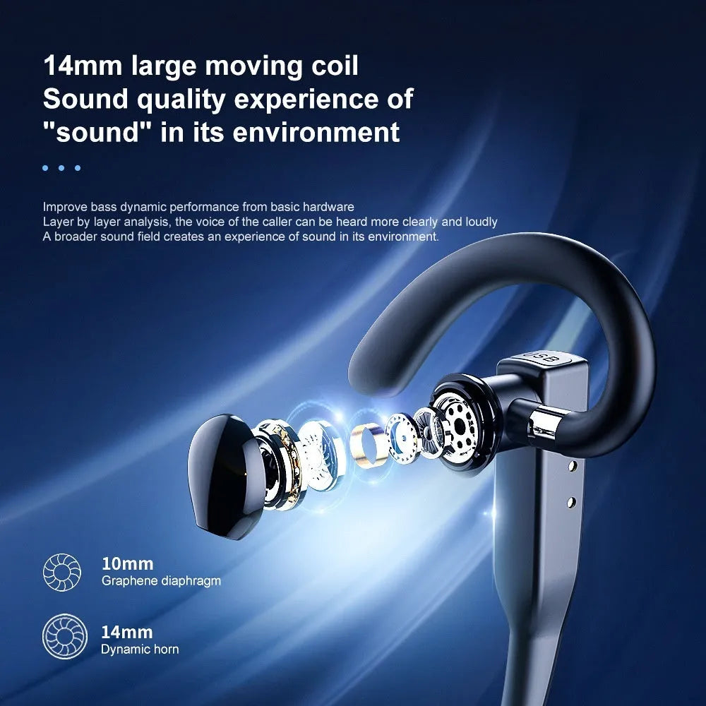 Ear-mounted single-ear Bluetooth headset with call noise reduction, 15-metre range and 8-hour battery life