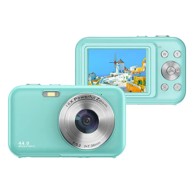 Children's digital camera with 2.4 inch screen in black, green, pink and purple colour options