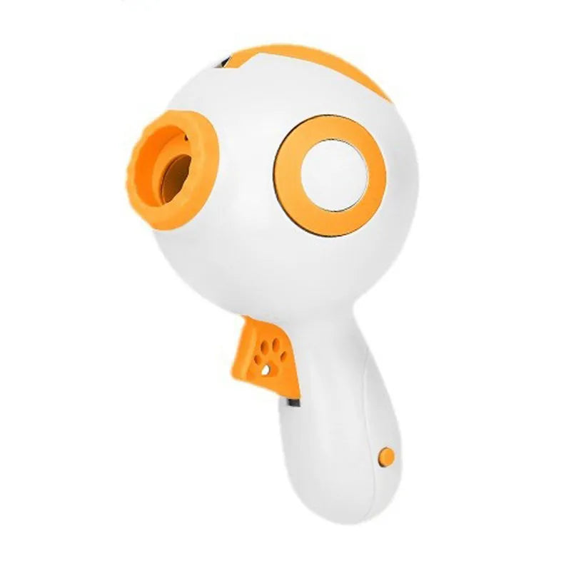 Green dog treat launcher toy for interactive play and training, measuring 15.5 x 9 x 8.5 cm