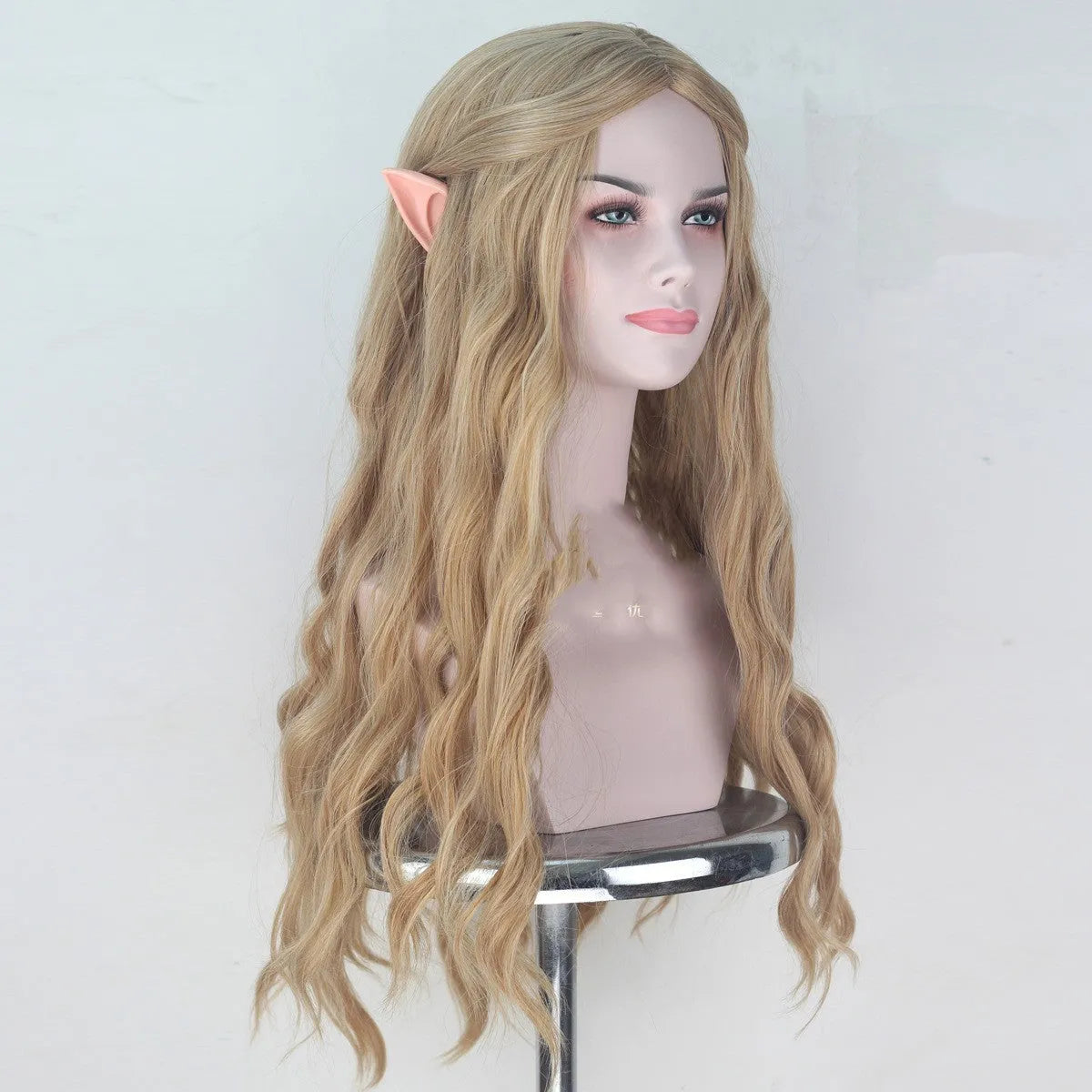Hobbit Elf Queen Kellantril cosplay wig with ears, long 70cm anime wig in picture colour