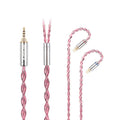 Black German pure copper headphone cable with 3.5mm angled plug and MMCX connectors on a light background