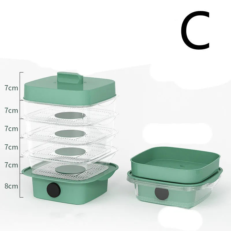 Multi-layer transparent plastic dish cover with temperature display in white colour